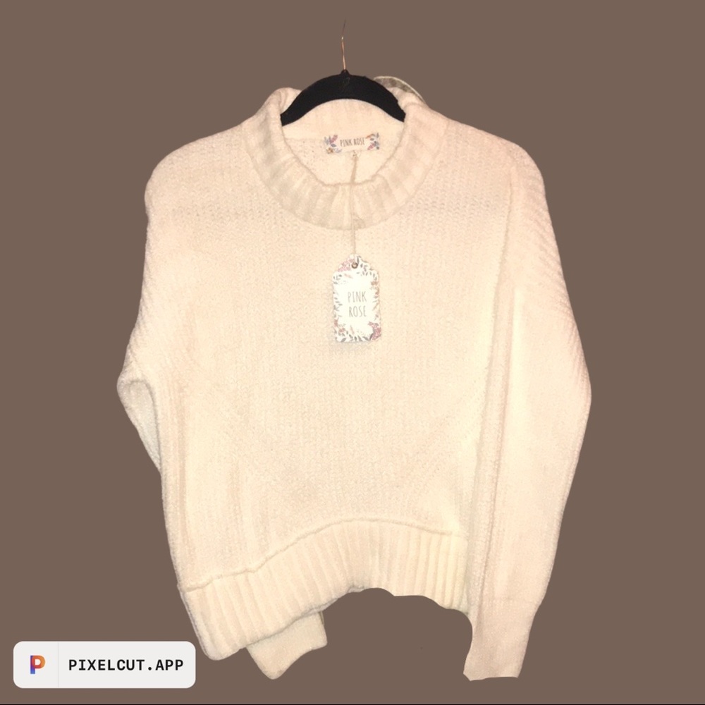 NWT Pink Rose juniors sweater
